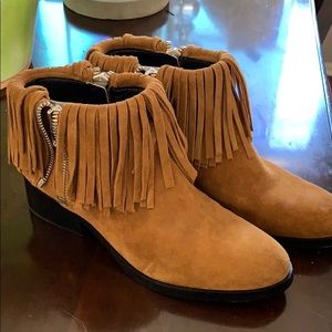 3.1 Phillip Lim Oak Alexa Fringe Suede Booties